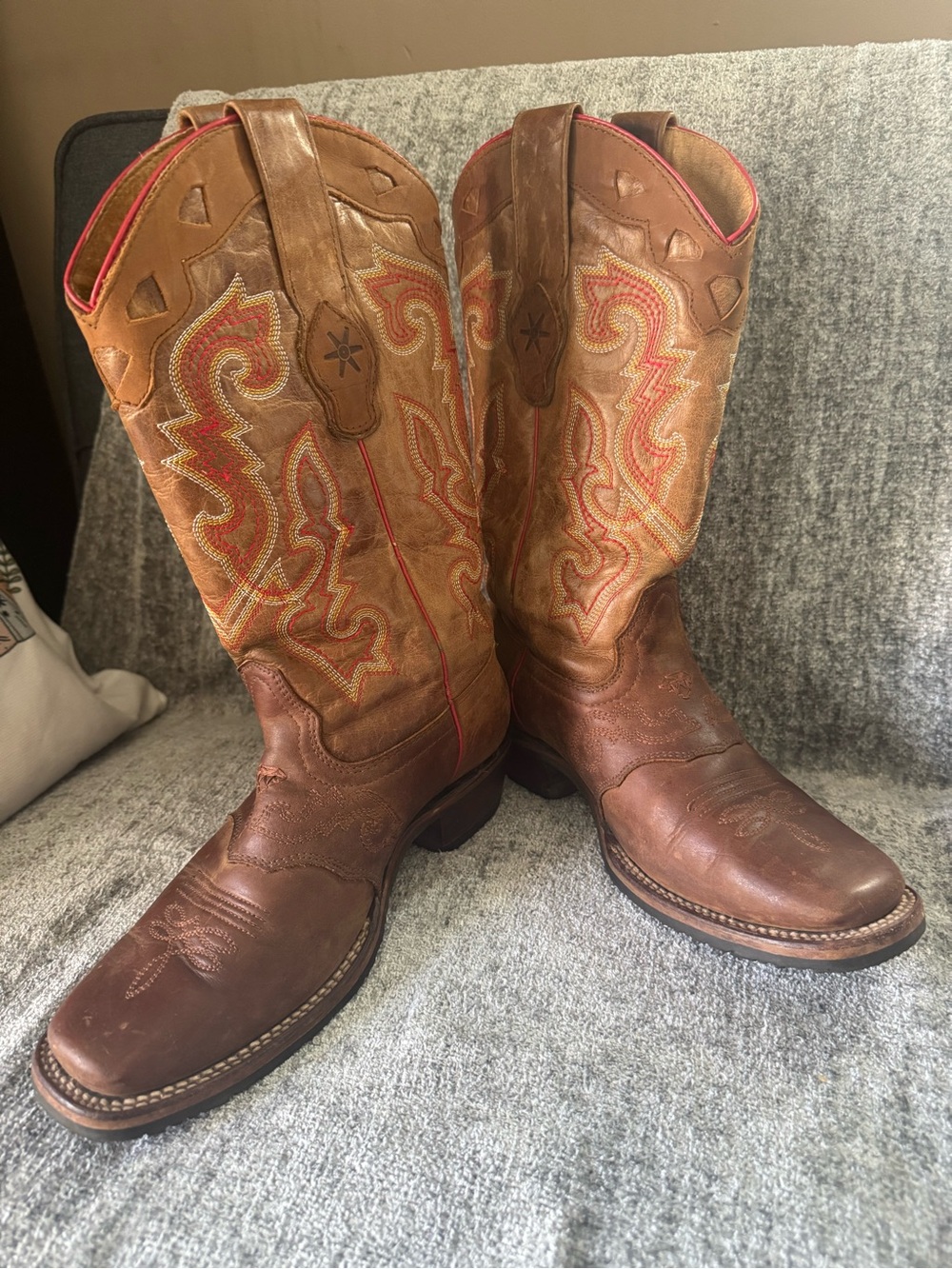 Brown Embroidered Western Ankle Boot - Women - Picture 10 of 13